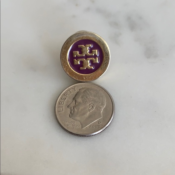Tory Burch Logo Lacquer Button Stud Earrings - Picture 2 of 6
